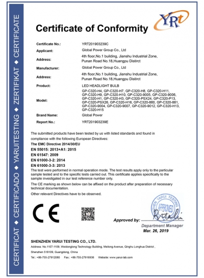 C320 CE certificate